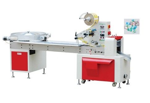 China 2.4KW Power Cake Packaging Machine , Touch Screen Display Horizontal Flow Pack Machine supplier